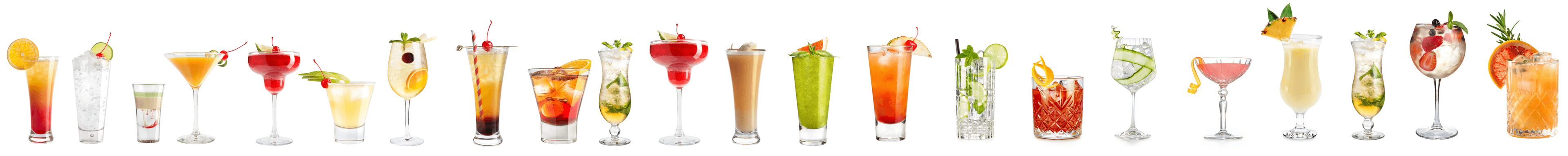 Various cocktails and highballs